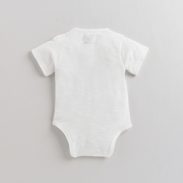 Polka Tots Half Sleeves Rompers Onesie Life Is Better print - White