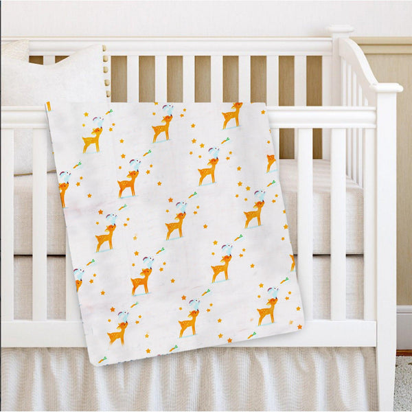 Polka Tots Muslin Swaddle Organic Cotton (Deer)