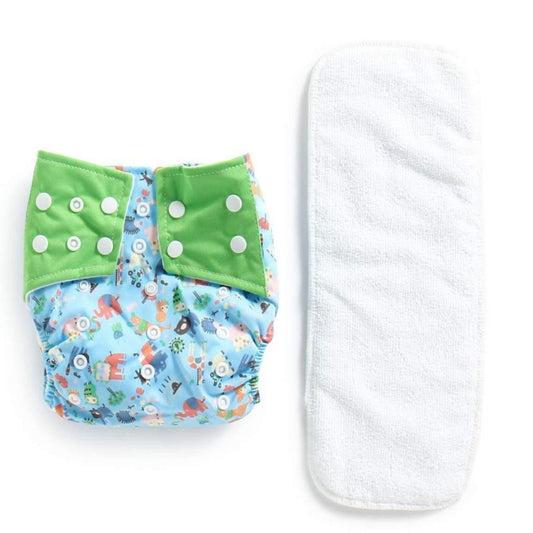 Polka Tots Reusable Cloth Diaper with One white Insert 