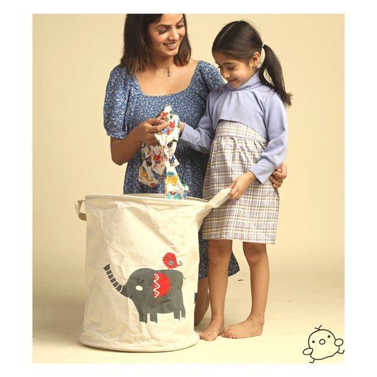 Polka Tots Laundry/Storage Bag (Elephant)