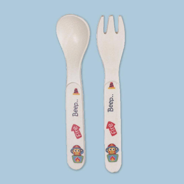 Eco-Friendly Bamboo Fiber Kids Dinner Set (Firetruck)