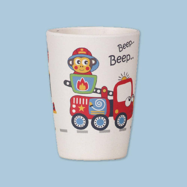 Eco-Friendly Bamboo Fiber Kids Dinner Set (Firetruck)
