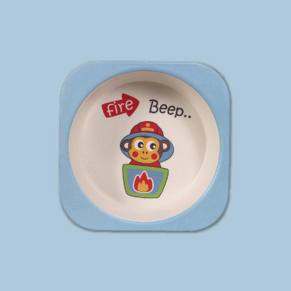 Eco-Friendly Bamboo Fiber Kids Dinner Set (Firetruck)