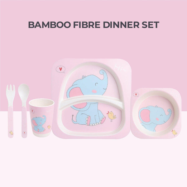 Eco Friendly Bamboo Fiber Kids Dinner Set (Bird Elephant)
