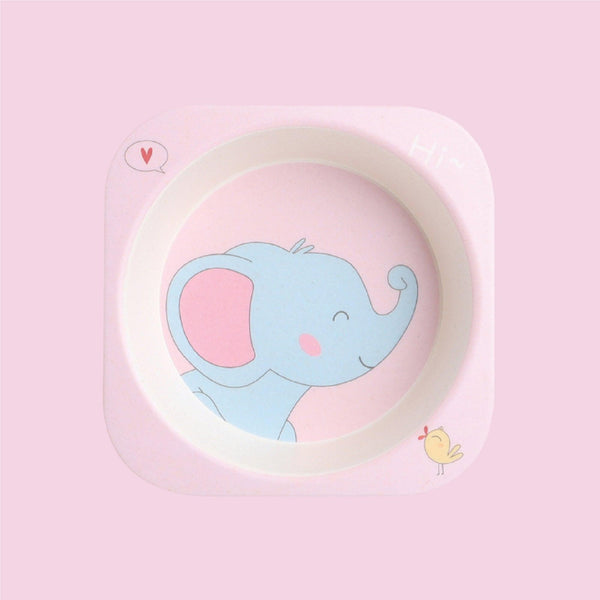 Eco Friendly Bamboo Fiber Kids Dinner Set (Bird Elephant)