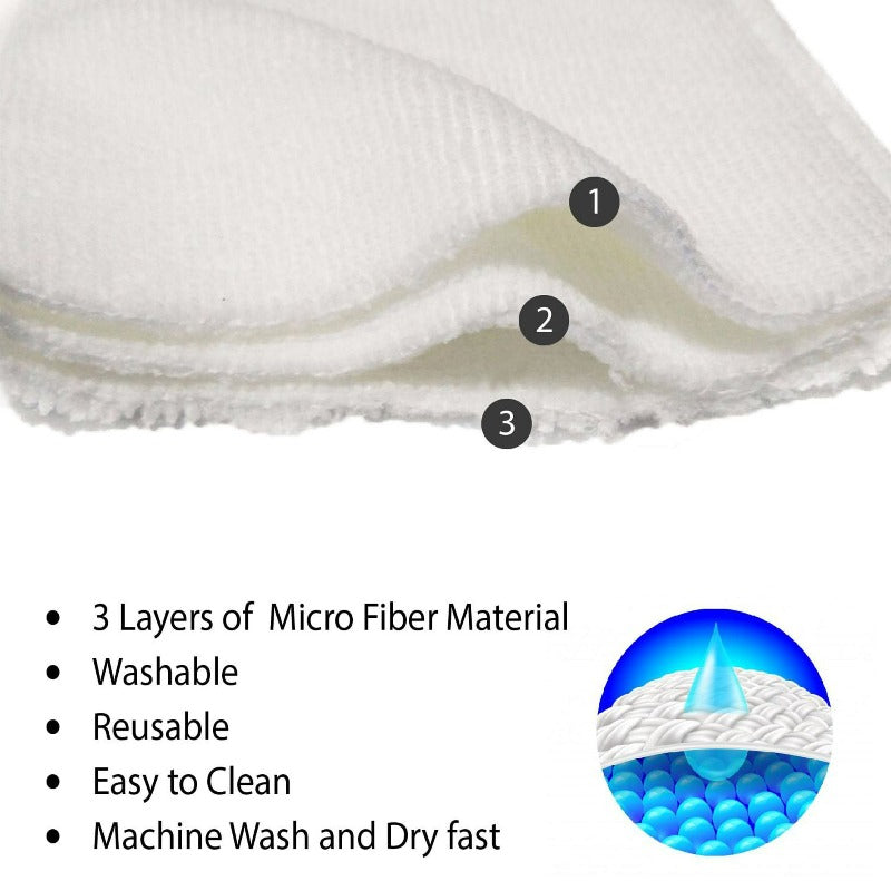 3 layers microfiber cloth insert for cloth diaper