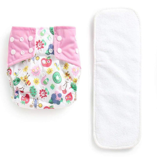 Pink Cloth Diaper pant Polka Tots with one white insert 