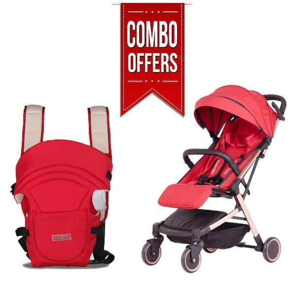 3 in 1 baby carrier & trolley stroller red