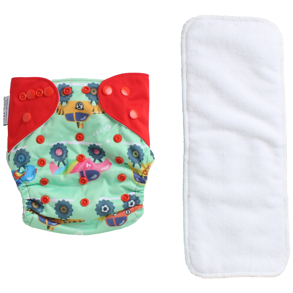 Polka Tots Adjustable Cloth Diaper with insert 
