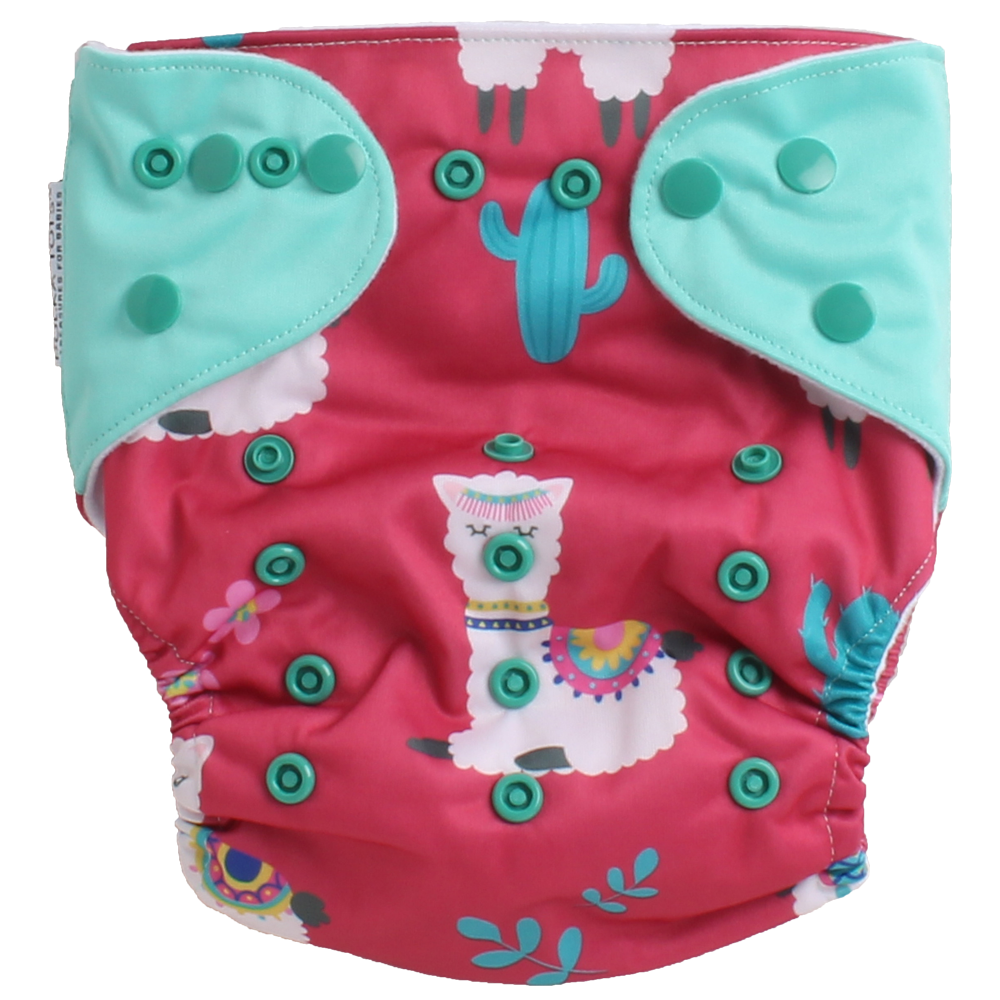 Polka Tots Cloth Diaper Llama with Adjustable snaps