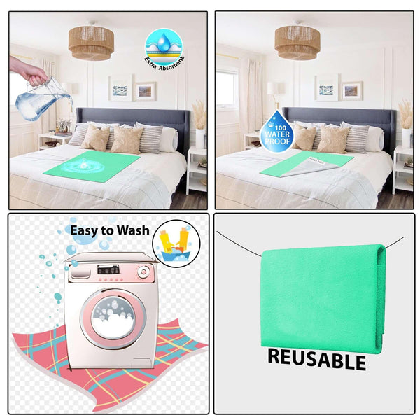 Baby Dry Sheet / Bed Protector XL Mint (Size 140 x 200 CM)