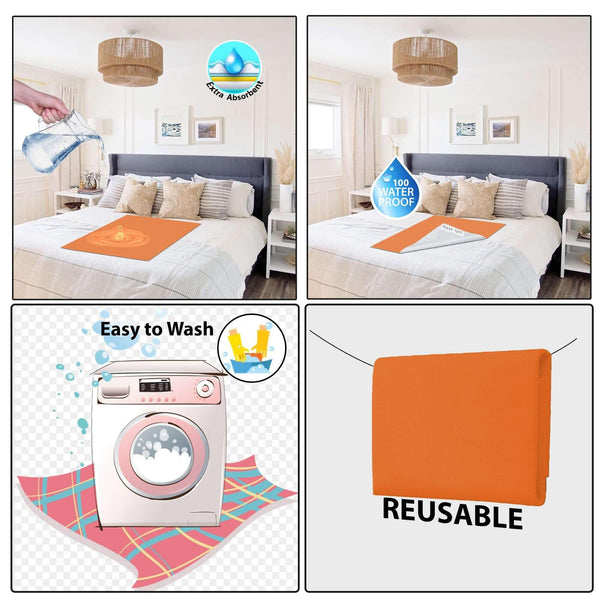 Baby Dry Sheet / Bed Protector XL Peach (Size 140 x 200 CM)