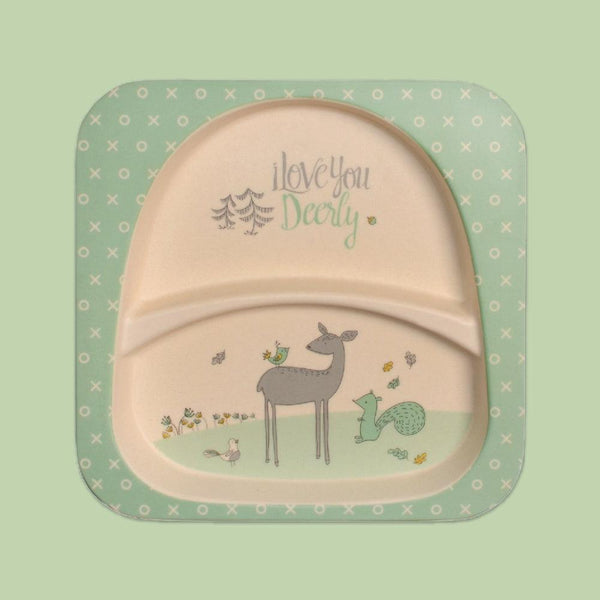 Eco Friendly 5 Pieces Bamboo Fiber Kids Dinner Set (Deer)