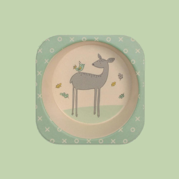 Eco Friendly 5 Pieces Bamboo Fiber Kids Dinner Set (Deer)