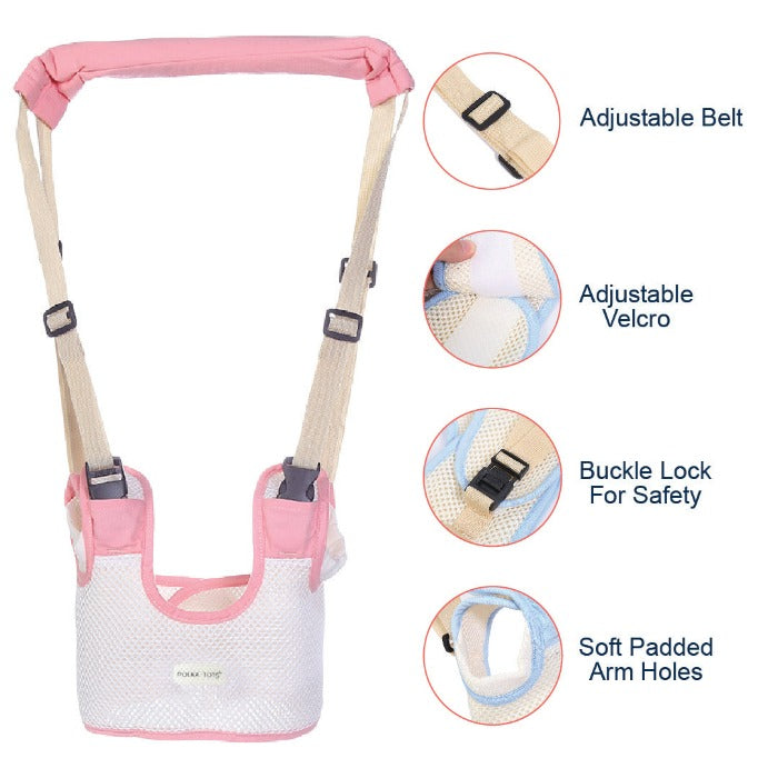 Use of baby walking assistant leash Pink Polka Tots 