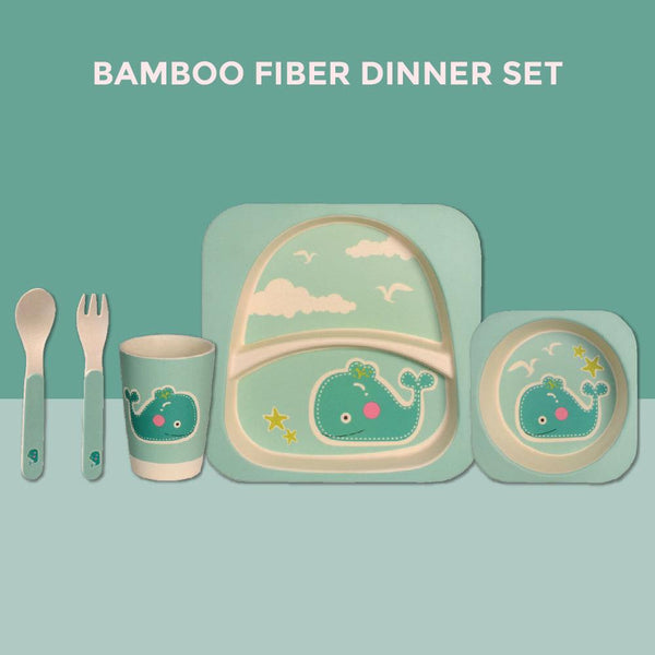 Eco Friendly Bamboo Fiber Kids Dinner Set (Whale)