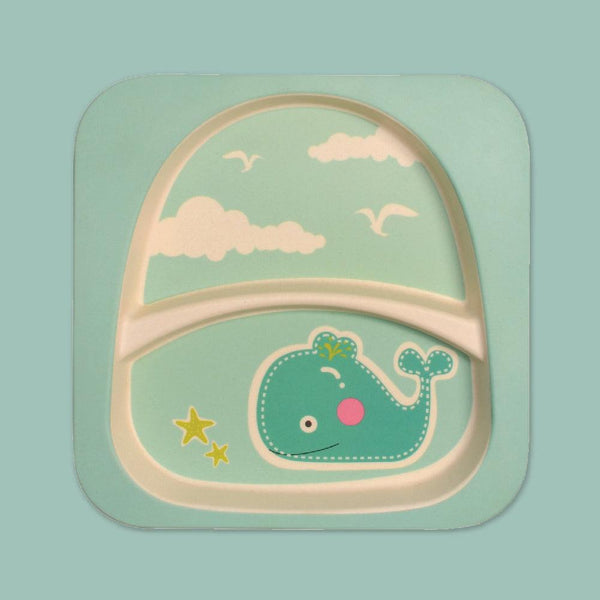 Eco Friendly Bamboo Fiber Kids Dinner Set (Whale)