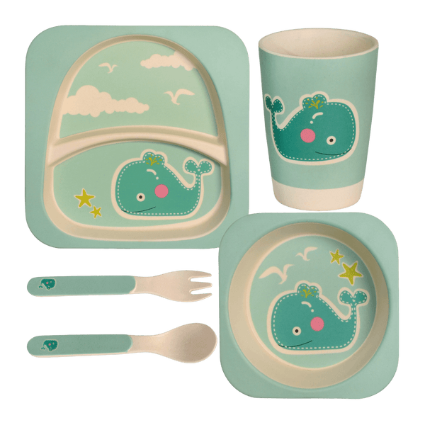 Eco Friendly Bamboo Fiber Kids Dinner Set (Whale)