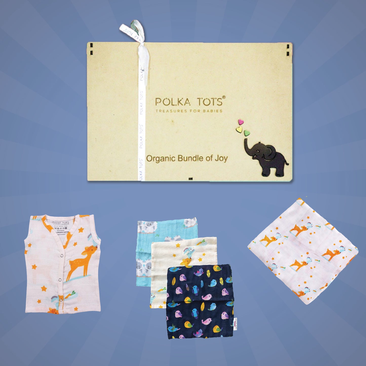 New Born Baby Premium Organic Wooden Gift Box  ( Deer )