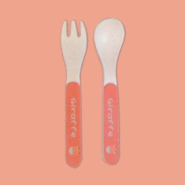 Eco Friendly 5 Pieces Bamboo Fiber Kids Dinner Set (Giraffe)