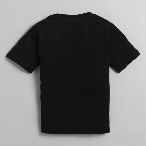 Polka Tots Half Sleeve Kids T-Shirt Dont Tell My MOM Print - Black