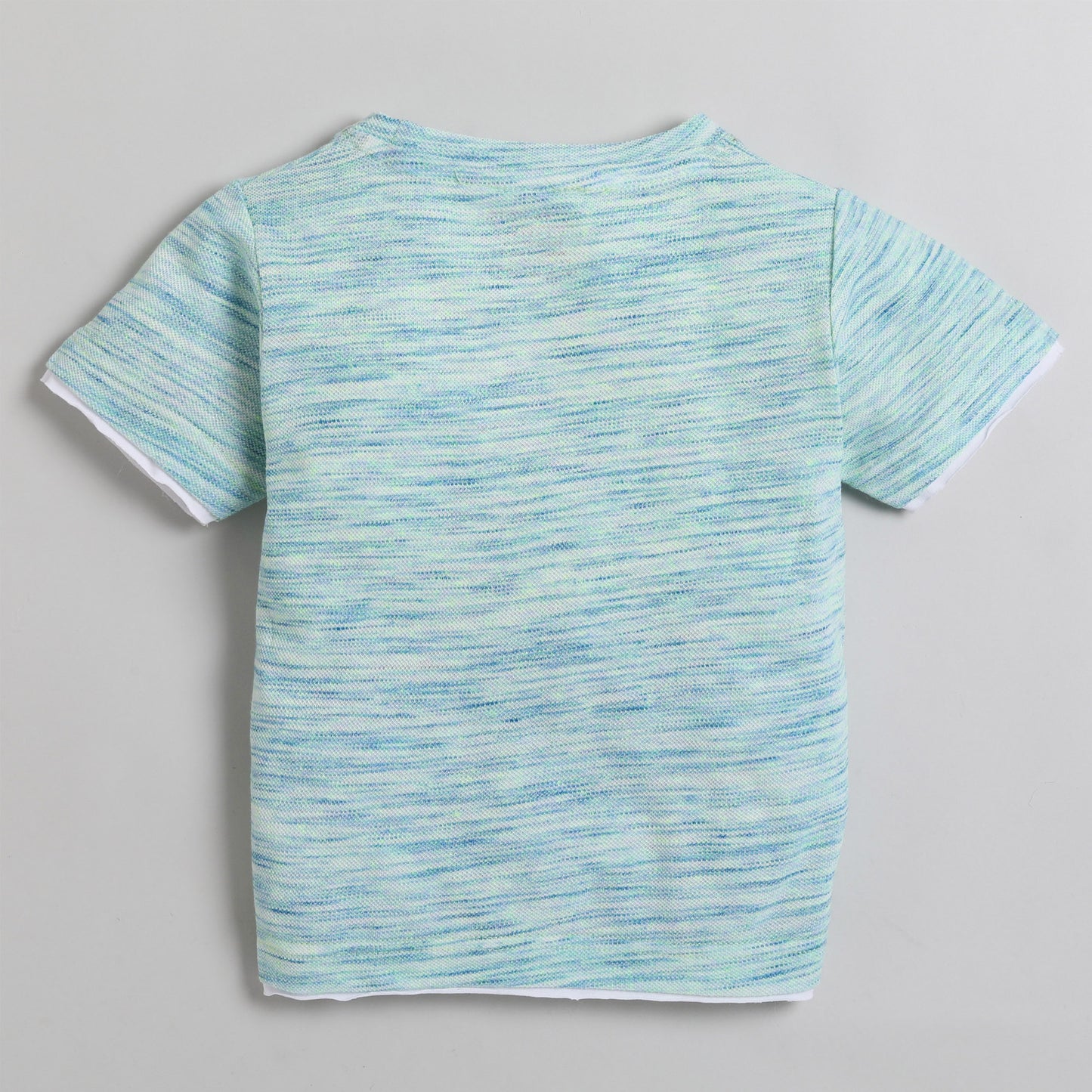 Polka Tots Half Sleeve T-Shirt 100% Cotton Self Weave - Blue