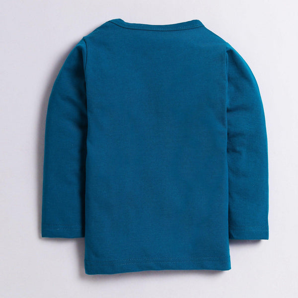Polka Tots Full Sleeve T-Shirt 100% Cotton Non Stop Fun Blue