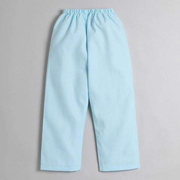 Polka Tots Half Sleeve Night Suit Pair Cotton  Rocket Need More Sleep- Blue