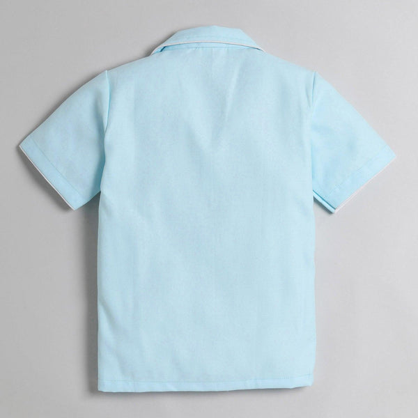 Polka Tots Half Sleeve Night Suit Pair Cotton  Rocket Need More Sleep- Blue