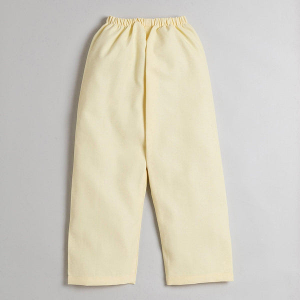 Polka Tots Half Sleeve Night Suit Pair Cotton Lion - Yellow