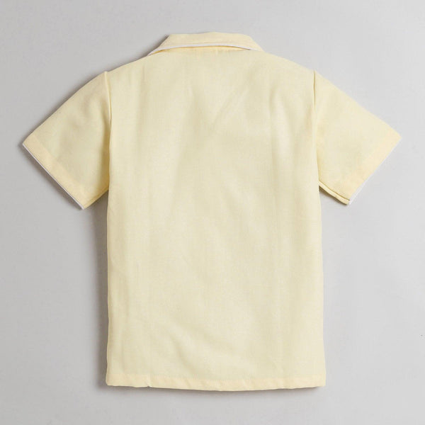 Polka Tots Half Sleeve Night Suit Pair Cotton Lion - Yellow
