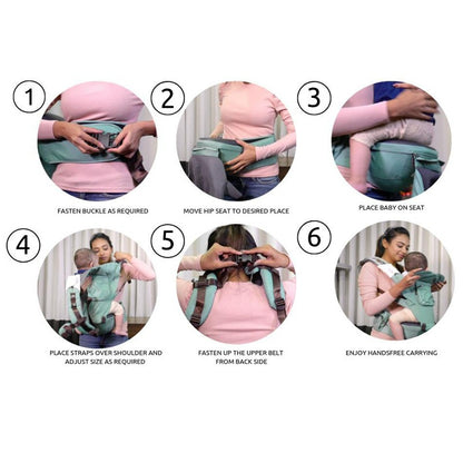 how to wear hip seat baby carrier 