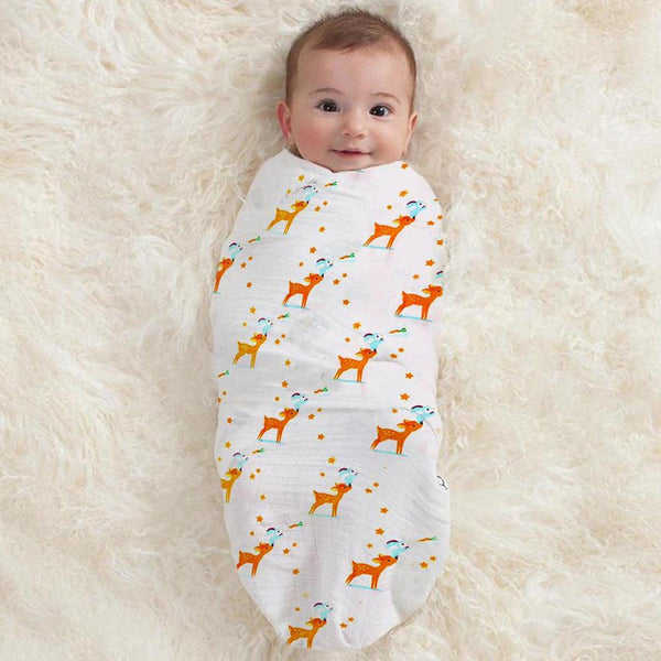 Polka Tots Muslin Swaddle Organic Cotton (Deer)