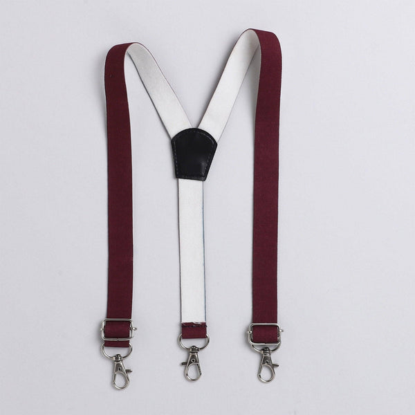 Polka tots white polka dot print shirt with suspender - Marron