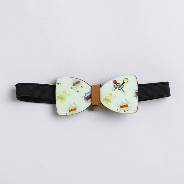 Polka Tots plain party Kids shirt with wood bow tie and stripe suspender - Black