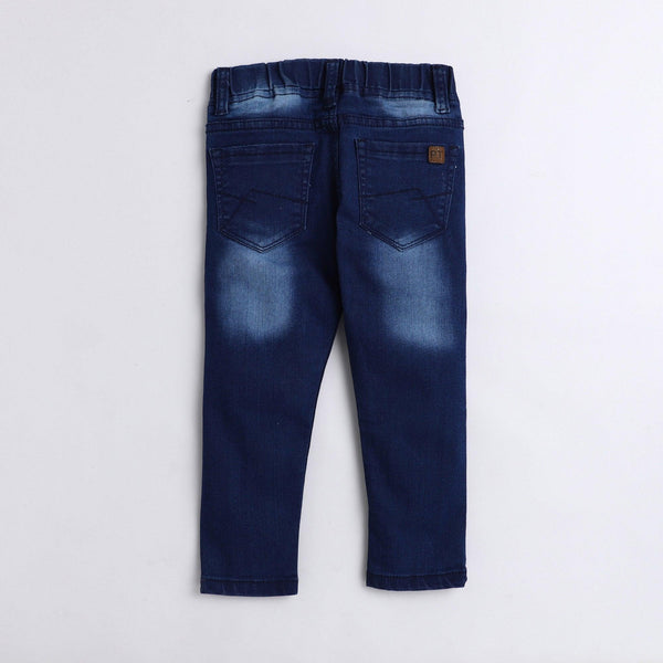 Polka Tots Denim Jeans Red Chasma Blue