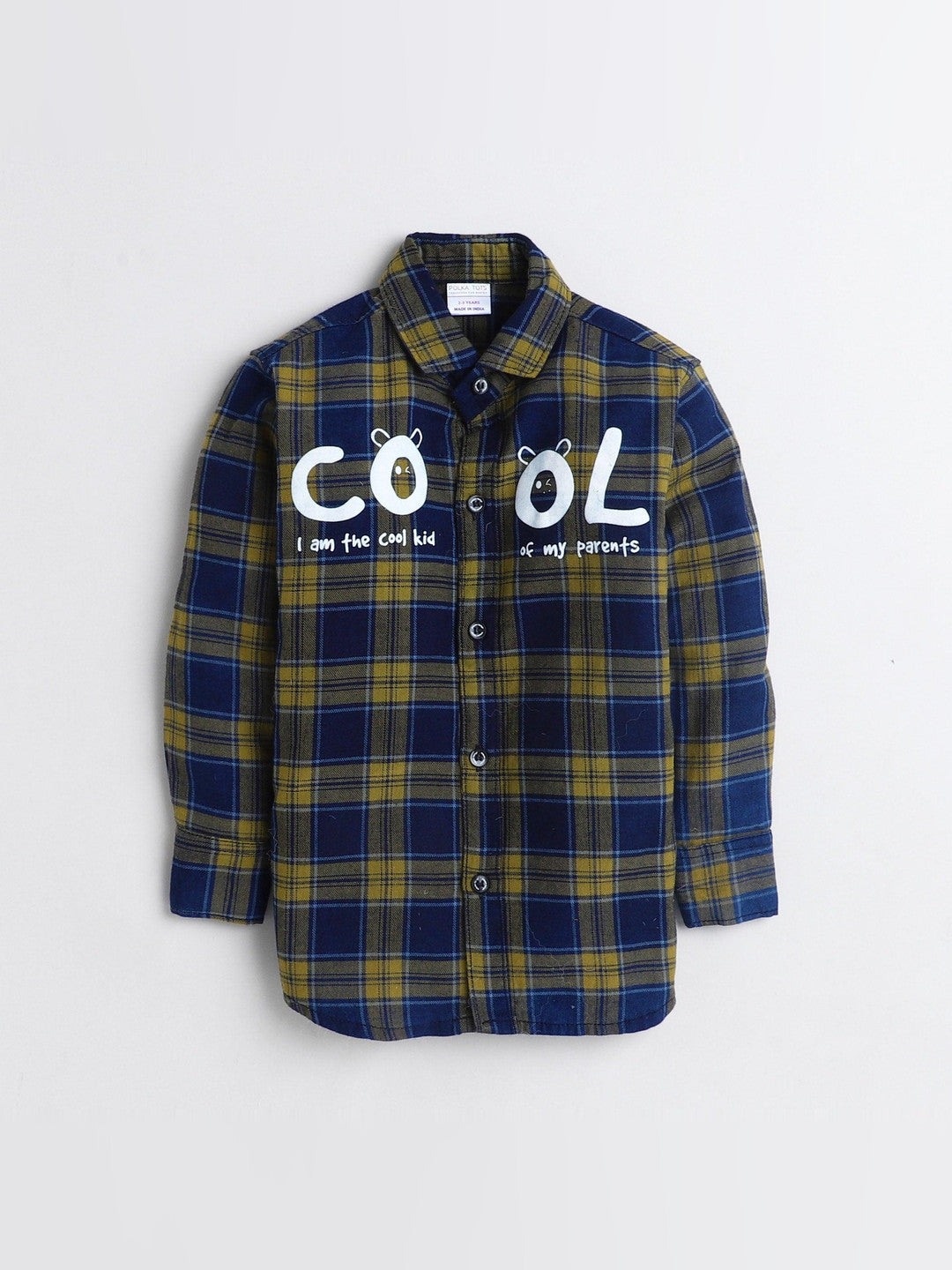 Polka Tots Full Sleeve Checkered Shirt Cool - Green