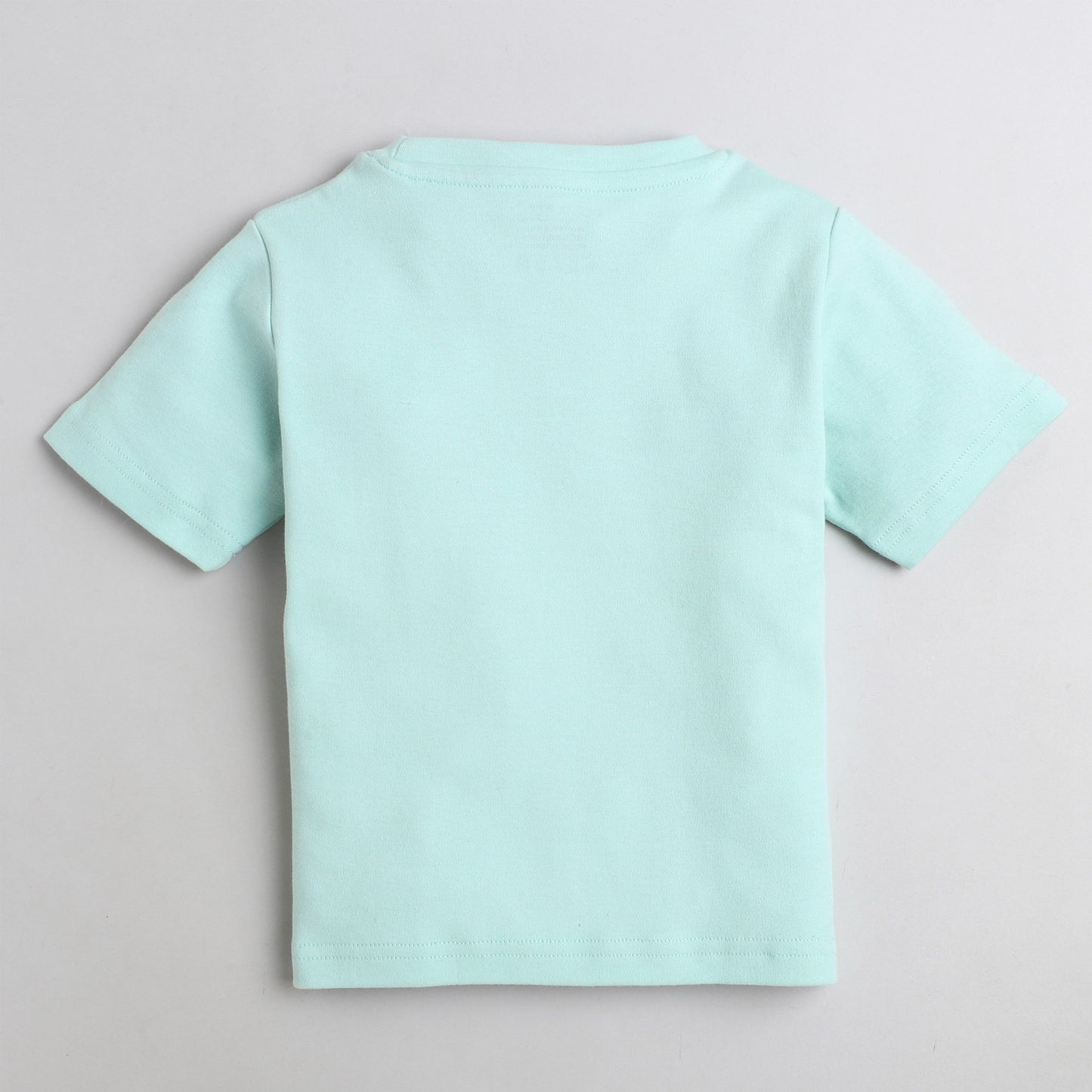 Polka Tots Half Sleeve T-Shirt It's Raining Bones And Dogs With Creative Pocket Print - Sea Green