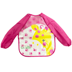 Full Sleeves Washable Waterproof Apron Feeding Bib for Babies (Giraffe)