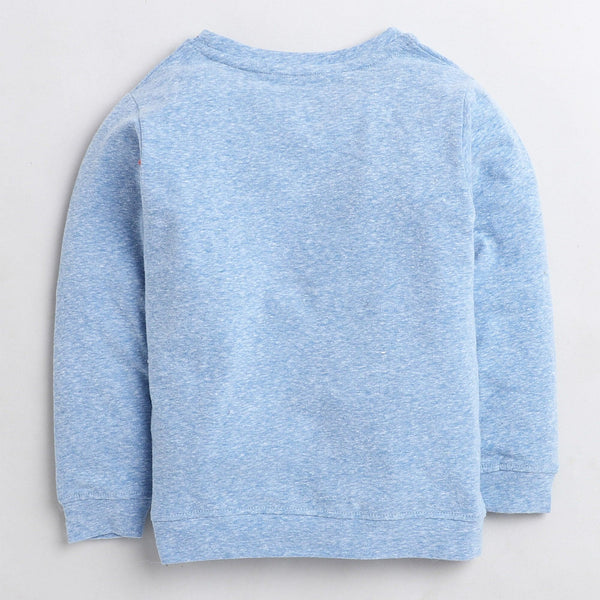 Polka Tots Outer Space Full sleeve tshirt with lounge pant set - Light blue