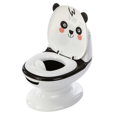 Polka Tots Western Style Potty Training Seat with Lid, Flush Sound Music Button, Removable for Kids Age 2 to 7 Years (Panda)