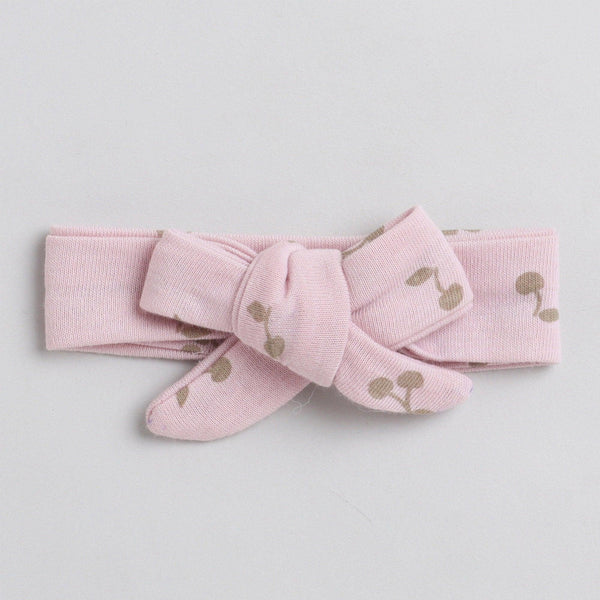 Polka Tots Half Sleeve Romper Onesie 100%  Super Soft With Head Band Cotton Brown Cherry - Pink