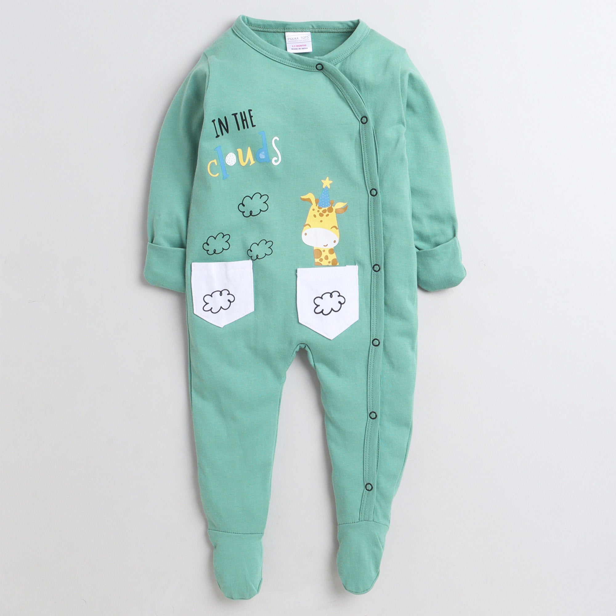 Footed onesie with outlet mittens