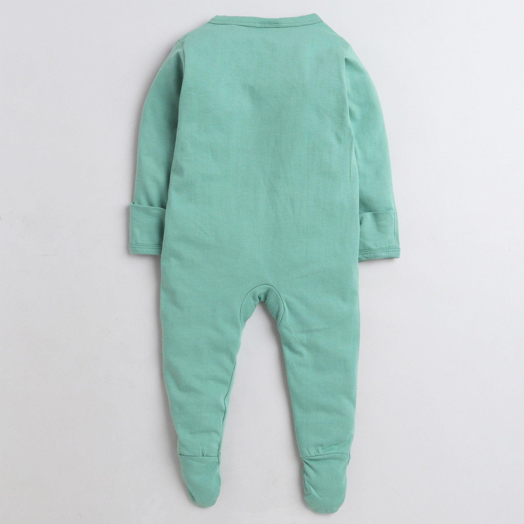 Footed onesie with discount mittens