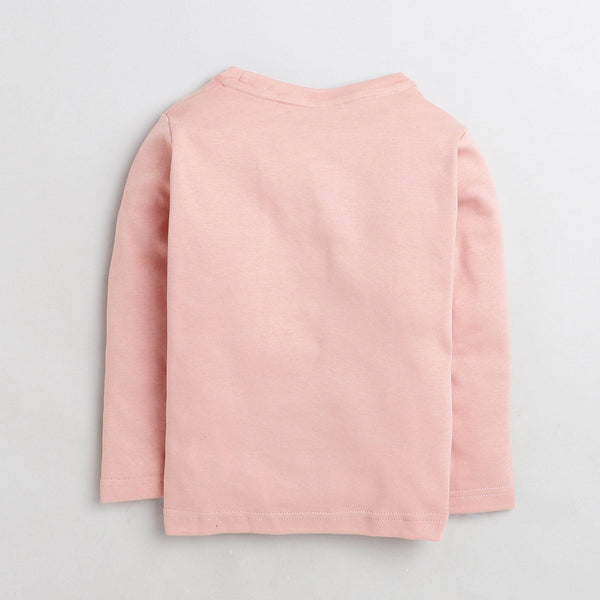 Polka Tots Full Sleeve T-Shirt Bear - Pink