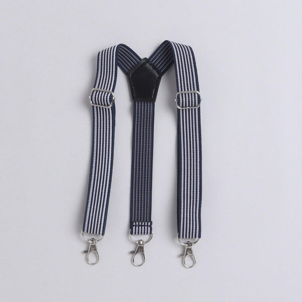 Polka Tots Denim Jeans With Stretchable Suspender Grey