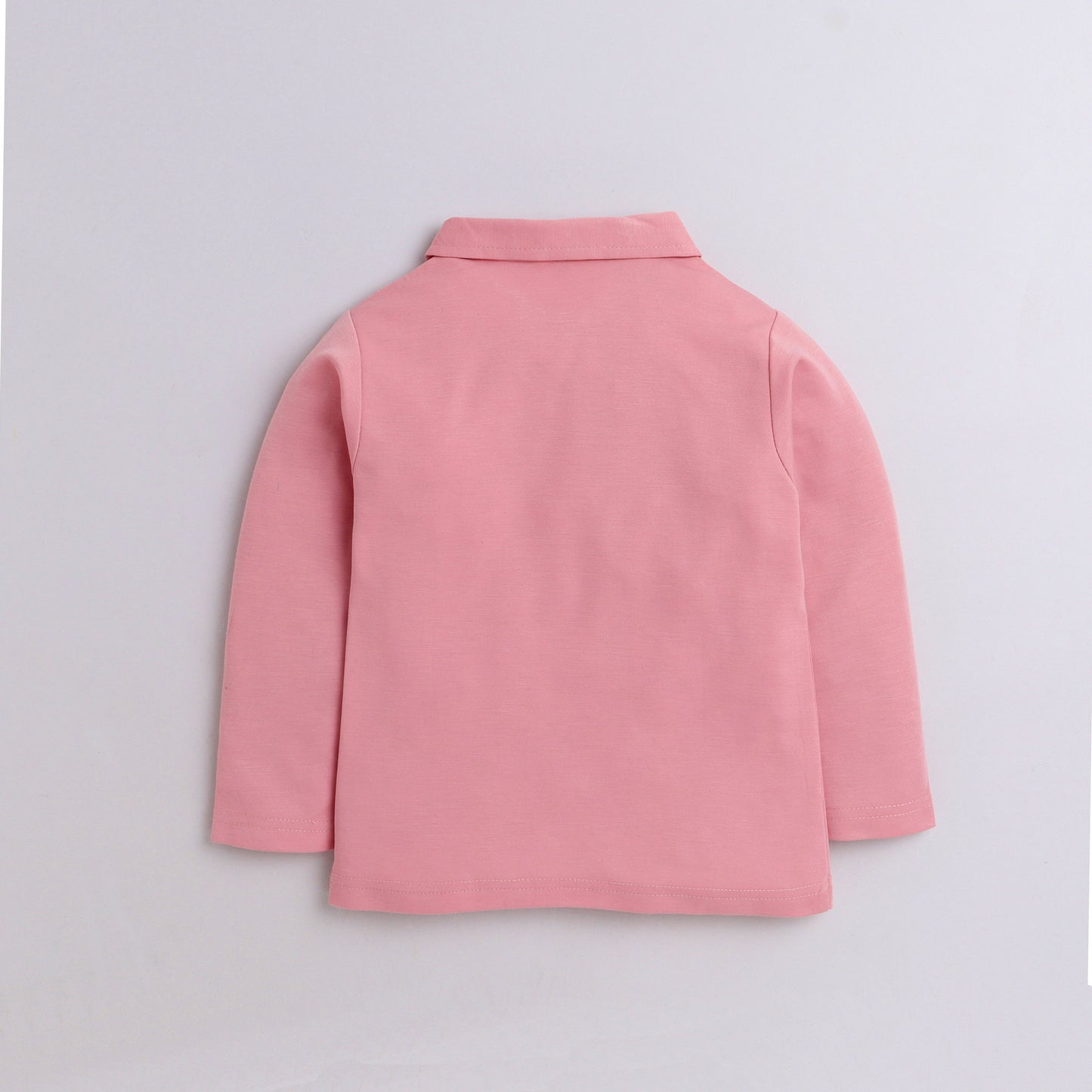 Polka Tots Full Sleeve Polo T-Shirt Cotton Dude Pink