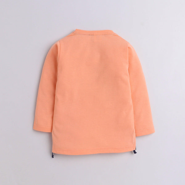 Polka Tots Full Sleeve T-Shirt Cotton Play Print Peach