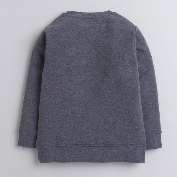 Polka Tots Full Sleeves Sweatshirt Winter Feels Snowman Grey