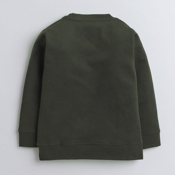 Polka Tots Full Sleeves Sweatshirt Roarsome Green